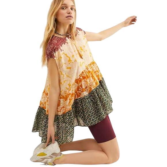 Free People Gotta Have You Tunic Top Sleeveless Yellow Sz M - Picture 4 of 10